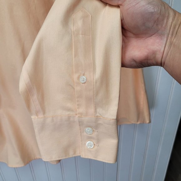 Eddie Bauer Button Down Shirt Men XL Peach Wrinkle & Stain Resistant 100% Cotton - Picture 13 of 13